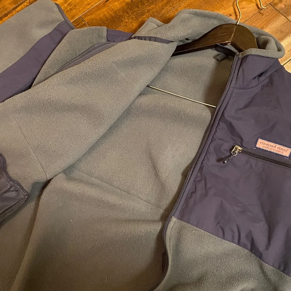 VINEYARD VINES Martha's FULL ZIP FLEECE JACKET Windbreaker Mens Navy Blue - Picture 5 of 7